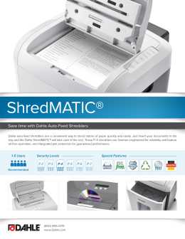 Dahle ShredMATIC® SM 150 Auto-Feed Shredder Product Sheet 2